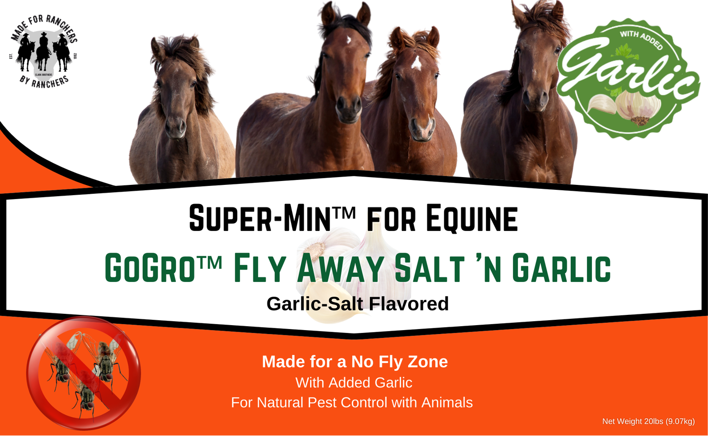 Super-Min™ EQUINE GoGro™ Fly Away Garlic (20lb Economy Pail)