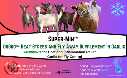 Super-Min™  GoGro™ Heat Stress and Fly Away Supplement w' Garlic (20lb Pail)