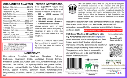 Super-Min™  GoGro™ Heat Stress and Fly Away Supplement w' Garlic (20lb Pail)