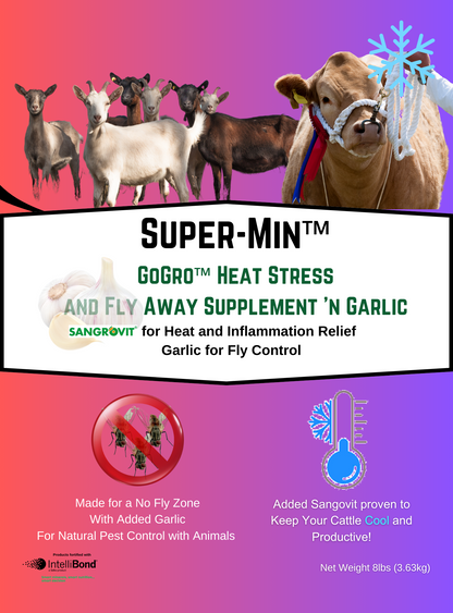 Super-Min™  GoGro™ Heat Stress and Fly Away Supplement w' Garlic (8lb Pouch)