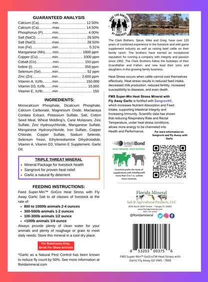 Super-Min™  GoGro™ Heat Stress and Fly Away Supplement w' Garlic (8lb Pouch)