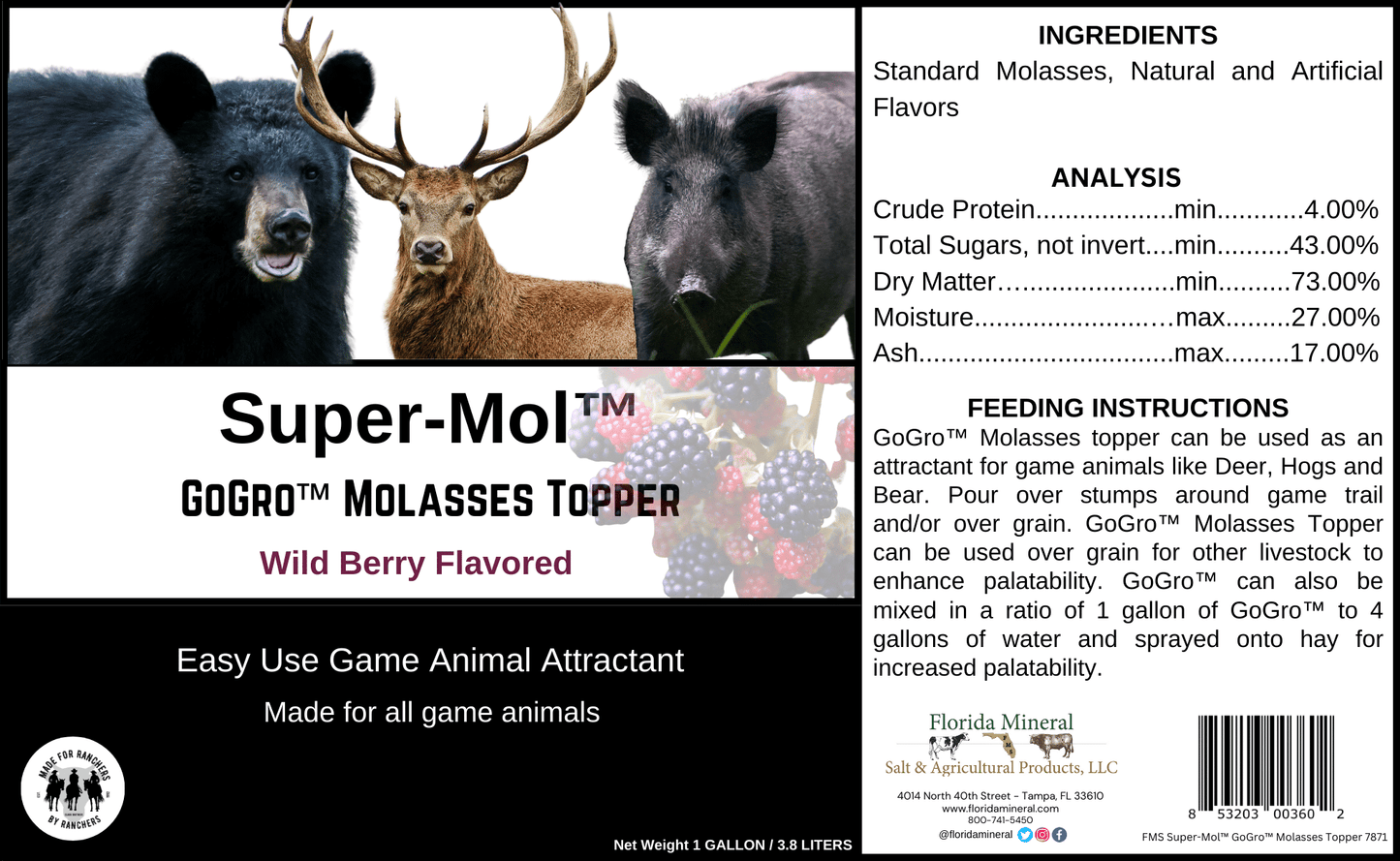 Super-Mol™ GoGro™ Molasses Topper with Wild Berry Flavor (1 gallon)