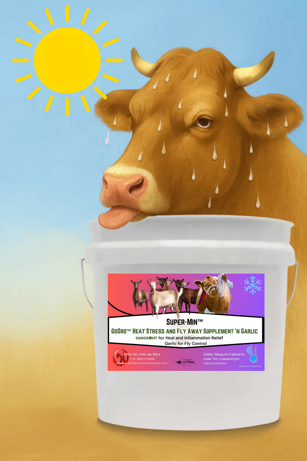 Super-Min™  GoGro™ Heat Stress and Fly Away Supplement w' Garlic (8lb Pouch)