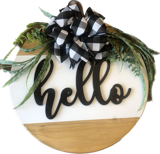 Custom Made Wreath "Hello"