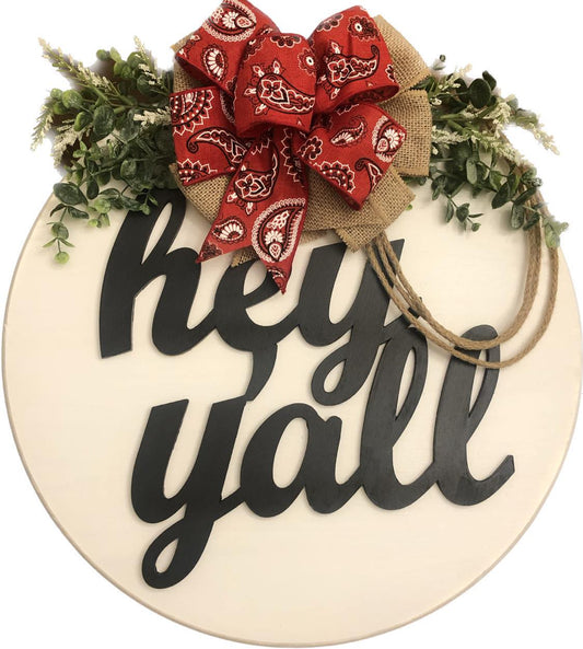 Custom Made Wreath "Hey Y'all"
