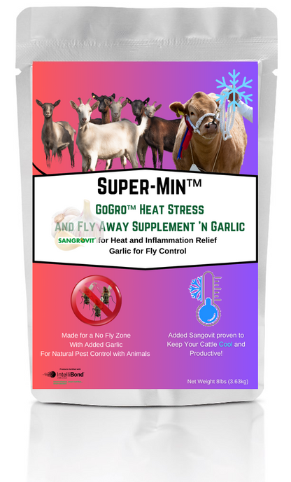 Super-Min™  GoGro™ Heat Stress and Fly Away Supplement w' Garlic (8lb Pouch)