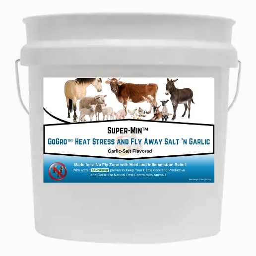 Super-Min™  GoGro™ Heat Stress and Fly Away Supplement w' Garlic (20lb Pail)