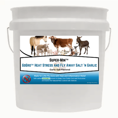 Super-Min™  GoGro™ Heat Stress and Fly Away Supplement w' Garlic (20lb Pail)